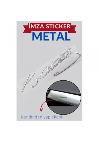 ModaCar Metal 8.5 Cm Atatürk İmzası Sticker
