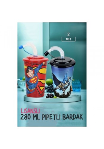 Batman+Superman Pipetli Bardak 2 li Set 719110