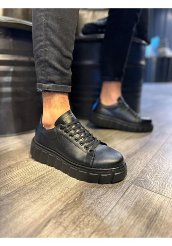 Yüksek Taban Günlük  Ayakkabı Siyah (siyah Taban)