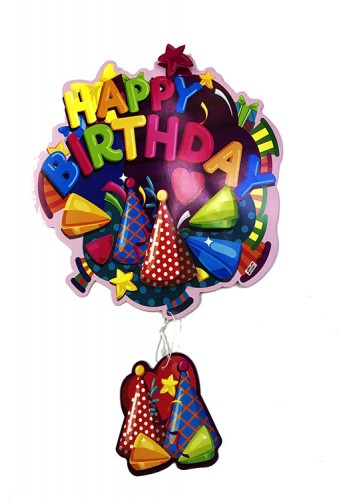 Happy Birthday Yazılı Asmalı 3d Doğum Günü Süsleme
