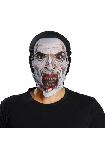 Kafaya Tam Geçmeli Bez Vampir Maskesi - Streç Korku Maskesi - 3d Baskılı Maske Model 2