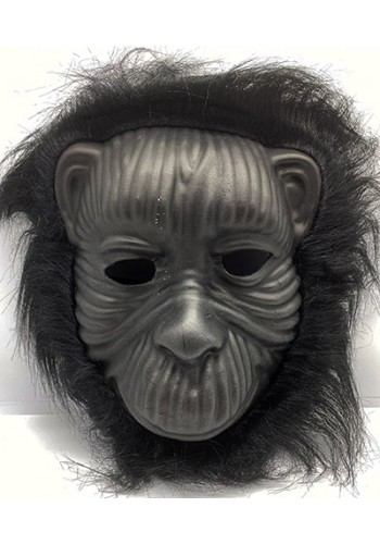 Siyah Renk Eva Goril Maskesi - Siyah Peluşlu Tüylü Orangutan Maskesi