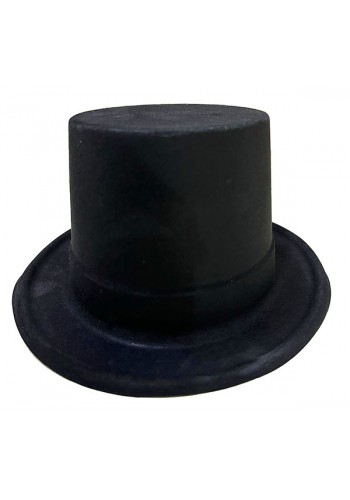 Siyah Renk Plastik Nubuk Kadife Kaplama Fötr şapka 11 Cm