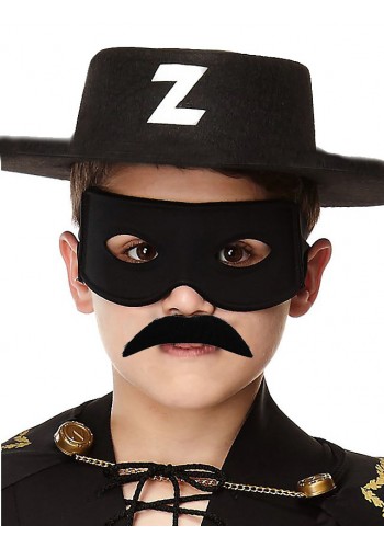 Siyah Renk Zorro şapkası Zorro Maskesi Ve Zorro Bıyık çocuk Boy