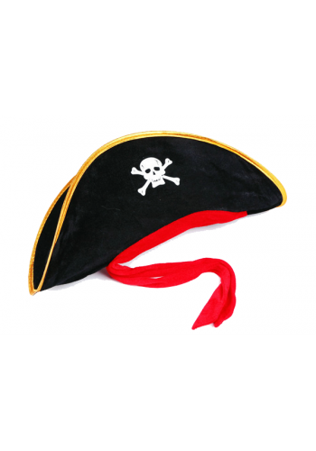 Yetişkin Boy Kadife Jack Sparrow Denizci Kaptan Jack Korsan şapkası 50x20 Cm