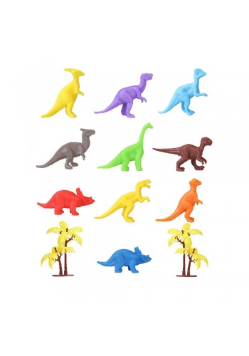 683 Toy Play 12 Parça Renkli Mini Dinozor Figür Seti 4-6 cm
