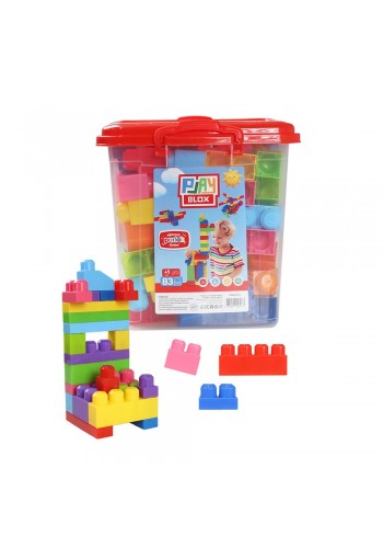 Play Blox Yapı Oyuncakları 83 Parça Kovalı Parlak Renkler Mega Blok Seti 3073